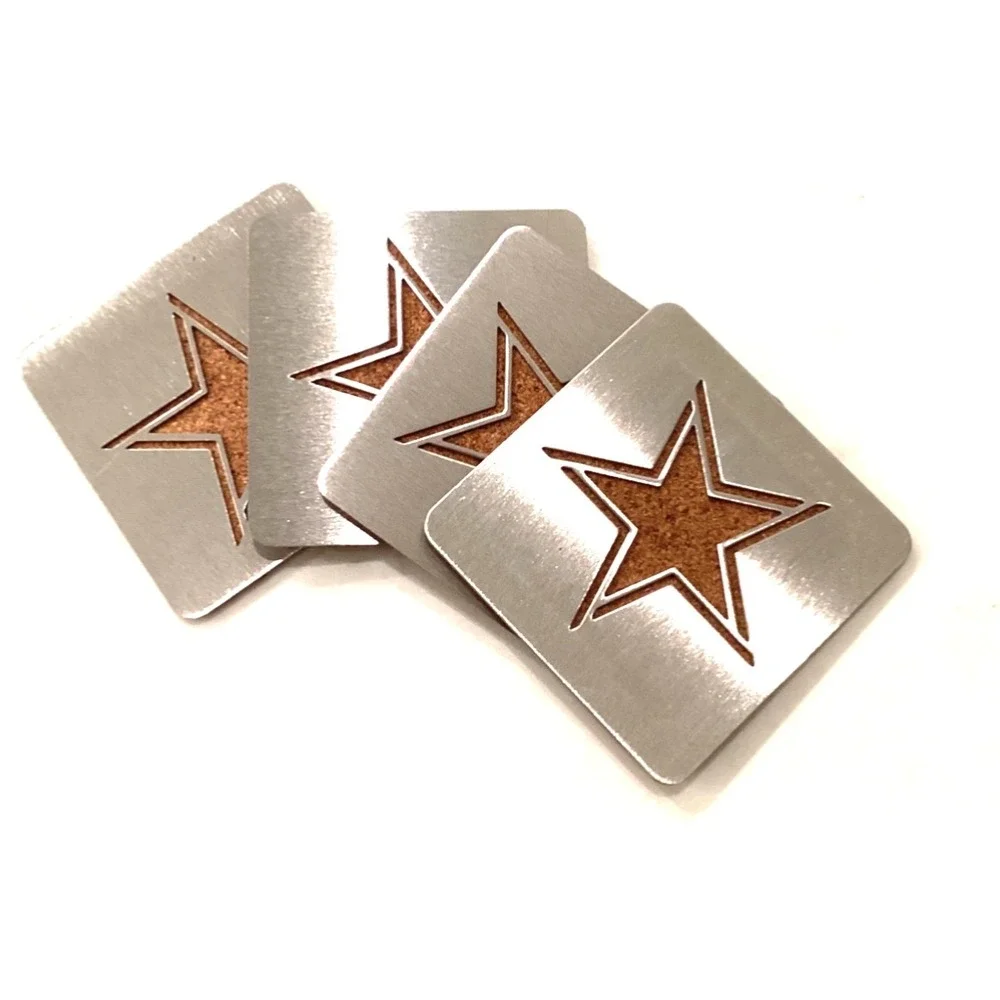 Dallas Cowboys Stainless Steel Coasters - Set of 4 NFL -Open Box
